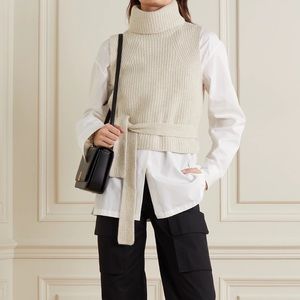 Worn twice Vince Tie Waist Sleeveless Turtleneck Sweater